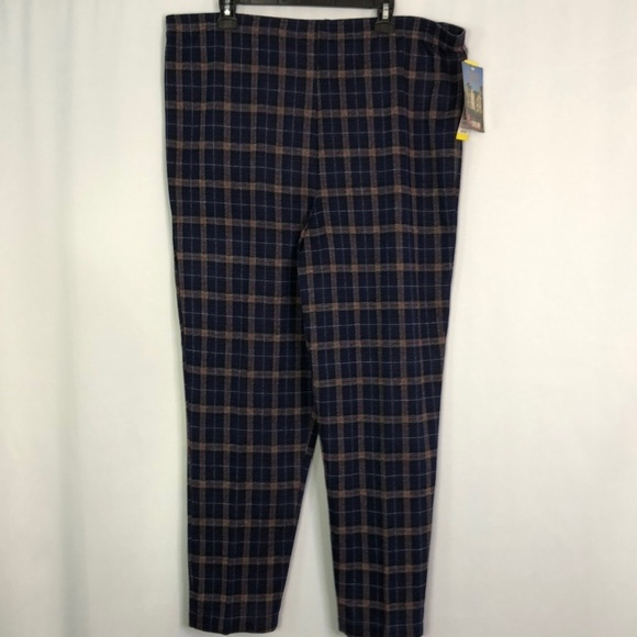 Cape Cod Sportswear Windsor Manor Plaid Elastic Waist Pull On Pants Size 20 - Picture 1 of 9